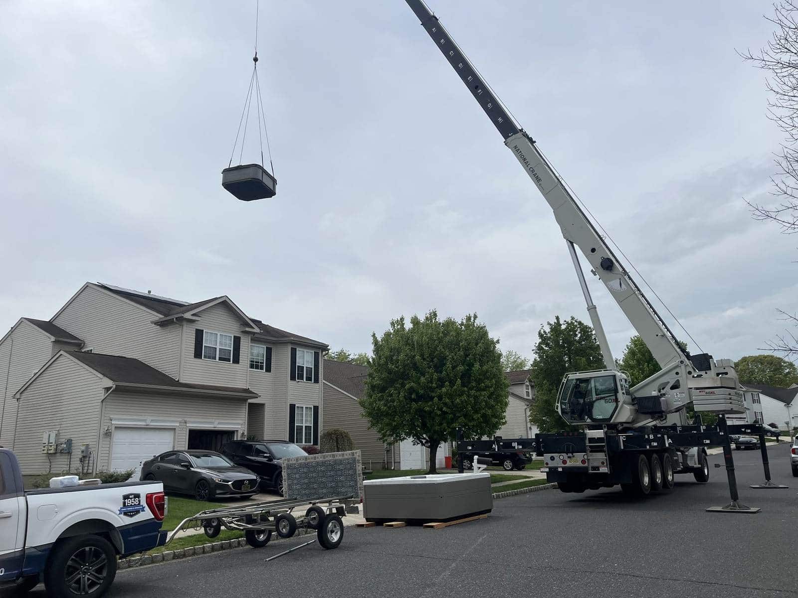 Hot tub placement over a house
