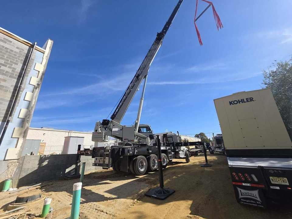 standby generator pad set on jobsite