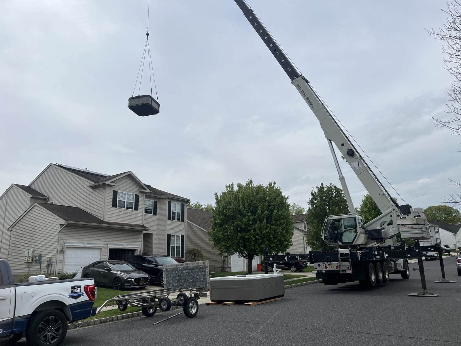Hot tub placement over a house.
