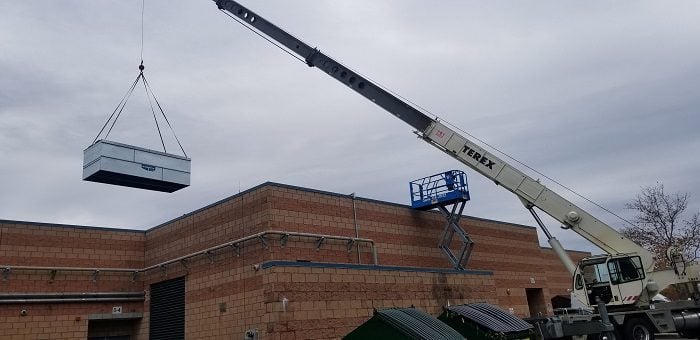 Cooling tower crane lift