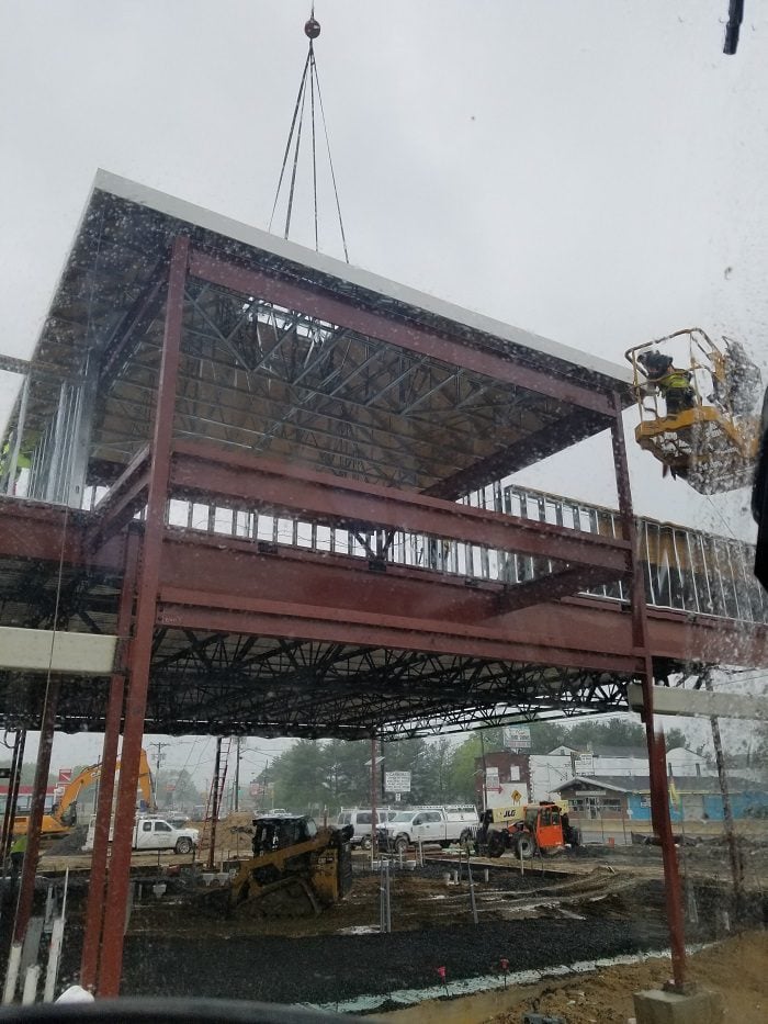 Steel and wood building lift